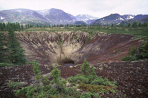 Crater of Peretolchin Volcano